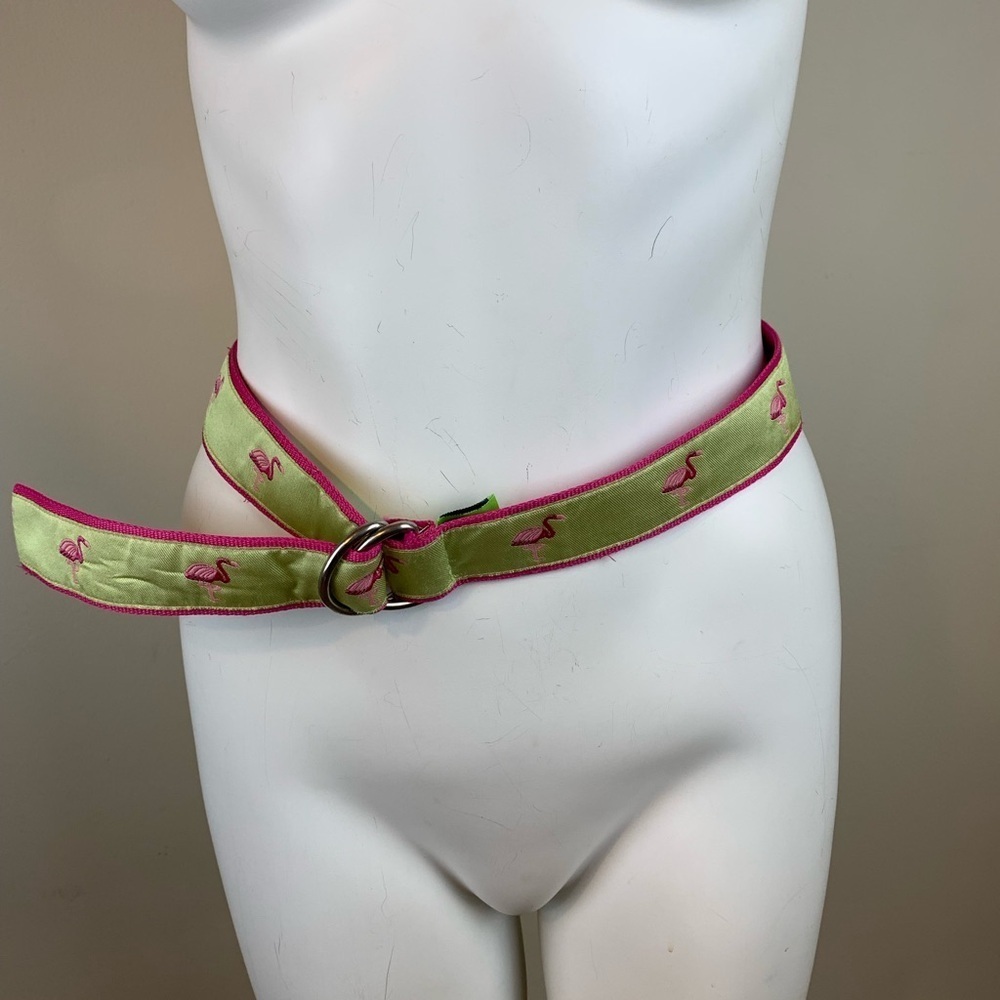Toe Goz D Ring Pink/Green Flamingo Belt- S